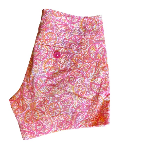 Lily Pulitzer Pink Orange and white printed shorts womens size 0 - Picture 9 of 9